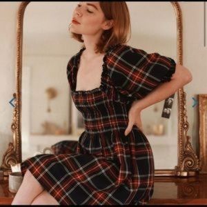 Hill House Home Athena Nap Dress in Navy Tartan (Size S)